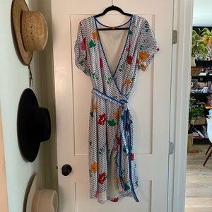 ModCloth Dotted Floral Wrap Dress